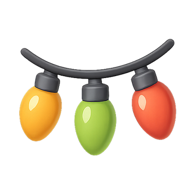 Colorful Decorative String Lights Icon for Festive Themes