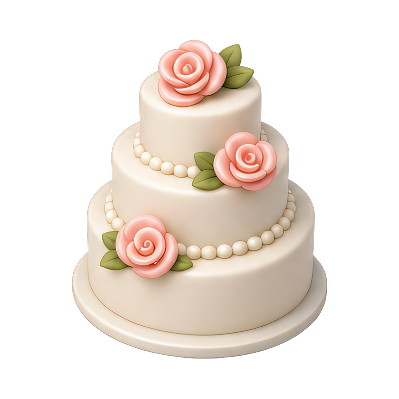 elegant three-tier wedding cake