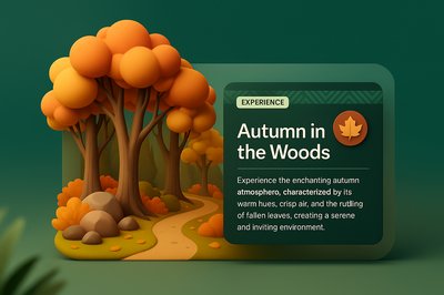 3D Illustration of Autumn in the Woods with Interactive Elements