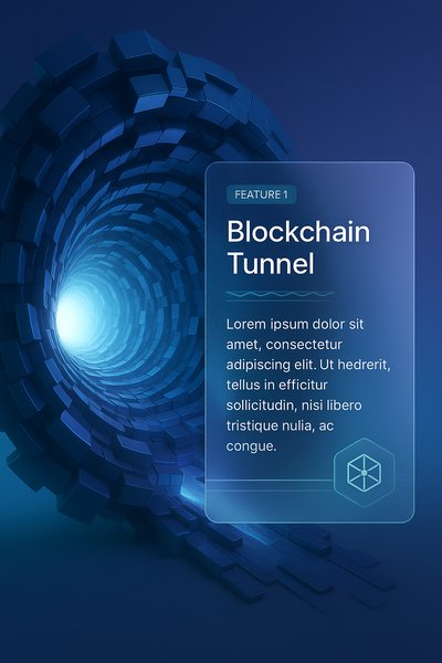 Blockchain Tunnel Leading to a Glowing Exit