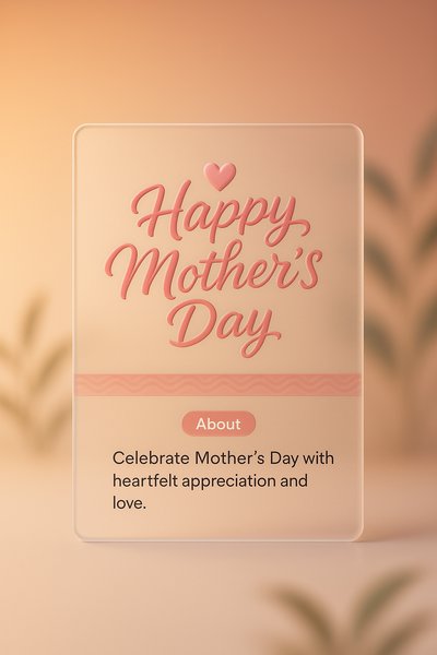 Happy Mother's Day Card with Elegant Calligraphy Design