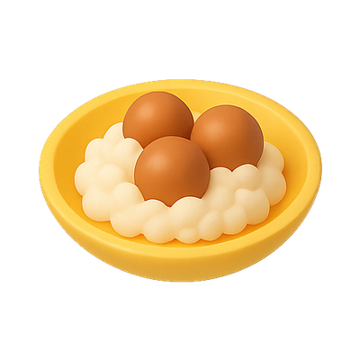 Illustration of Eggs Nestled in a Plate