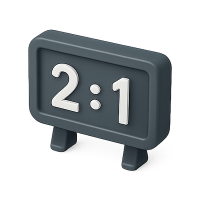 3D Scoreboard Icon Representing a Sports Score