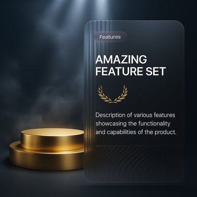 Gold Podium with Smoke and Spotlight Effects