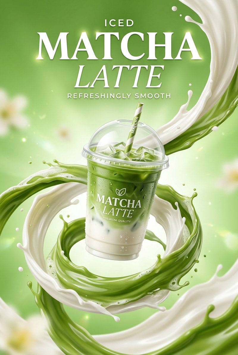 swirling matcha tea