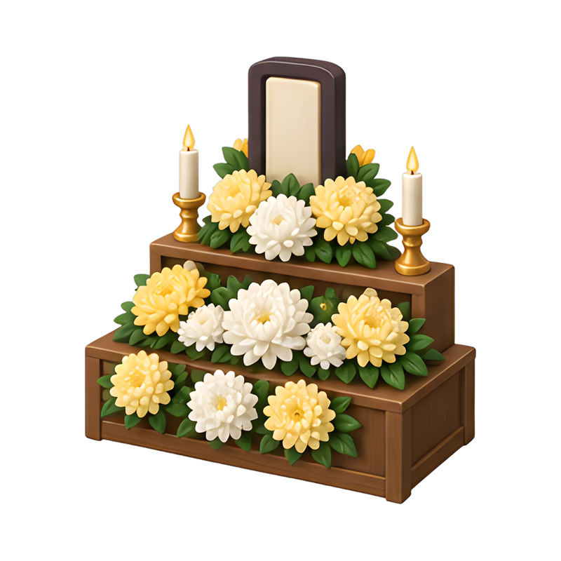 elegant tiered chrysanthemum altar