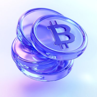 3D Render of Bitcoin Coins with Modern Design