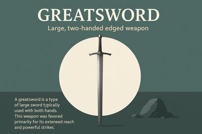 Majestic Greatsword Illustration with Informative Text