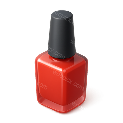 Stylish 3D Red Nail Polish Bottle Icon