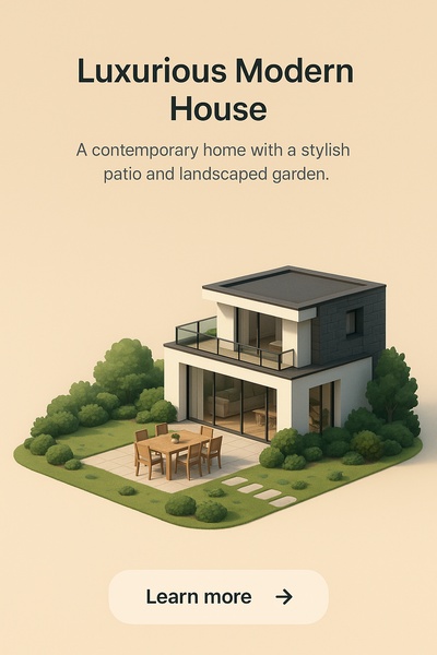 Luxurious Modern House with Stylish Garden and Dining Space