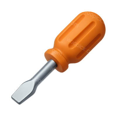 3D Flathead Screwdriver Icon with Isometric View