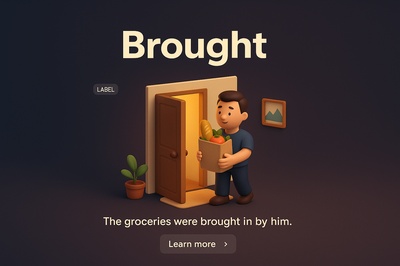 Stylized 3D Scene of a Person Bringing Groceries