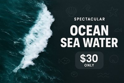 Aerial View of Dynamic Ocean Waves with Typography