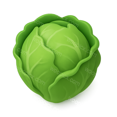 3D Lettuce Icon with Isometric Design