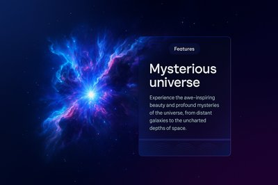 Stunning Cosmic Supernova Nebula Illustration with Features Panel