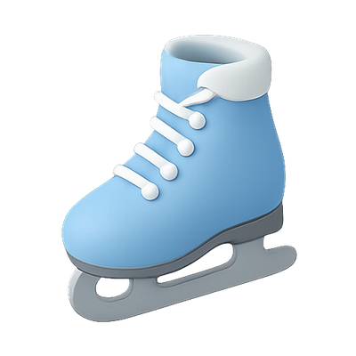 Stylized Ice Skate Icon with Soft Color Palette