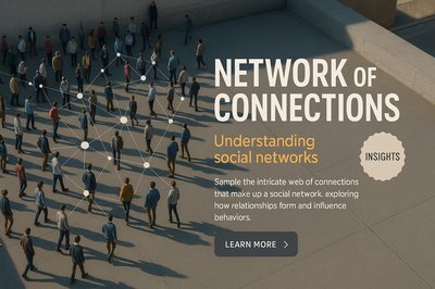 Aerial View of Crowd with Network Connections
