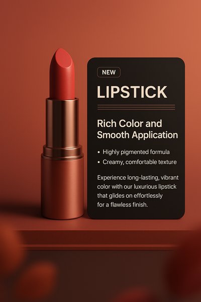 3D Gradient Design Featuring Luxurious Lipstick
