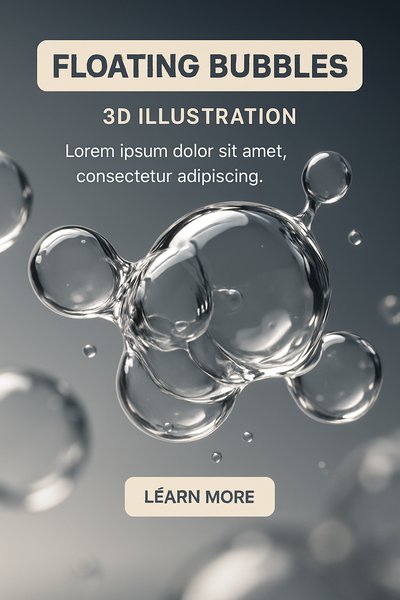 3D Illustration of Floating Bubbles in Modern Design