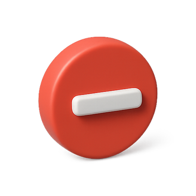 Stylized Red Stop Button Icon with Minimalist Design