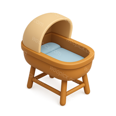 Stylish 3D Bassinet Icon for Baby Products
