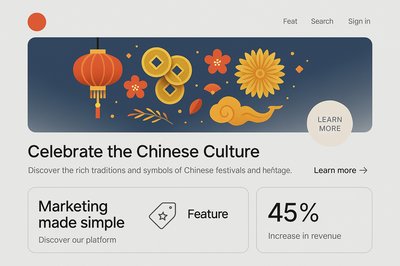 Dynamic Bento-Style Landing Page for Chinese Culture