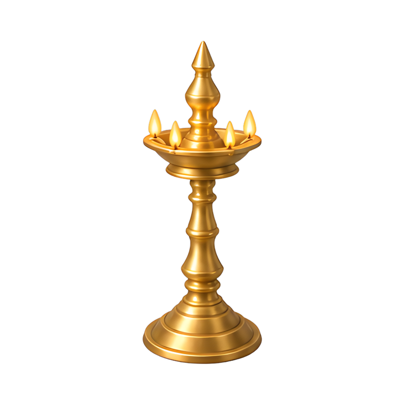 Elegant tall brass oil lamp