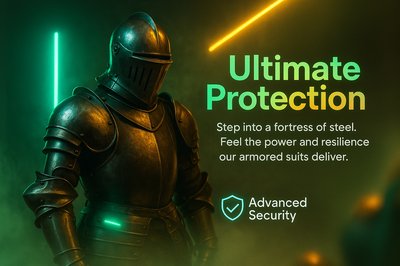 Realistic Neon Armor Design for Advanced Security Promotion