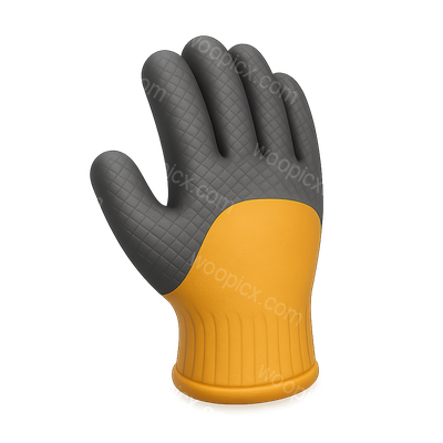 Stylish 3D Rubber Glove Icon with Grip Design