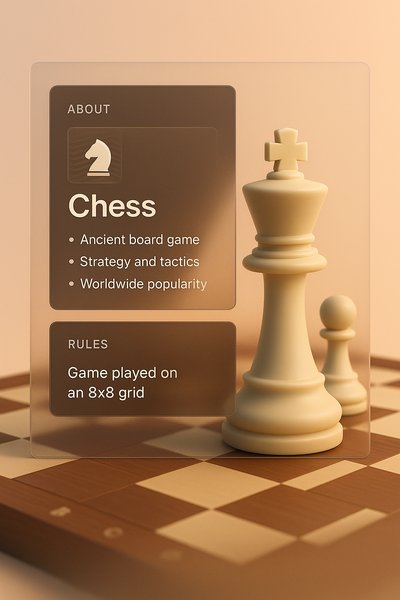 3D Chess Web Page Design with Transparent Elements