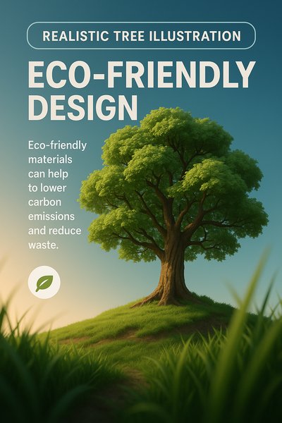 Eco-Friendly Tree Illustration for Sustainable Design Concepts