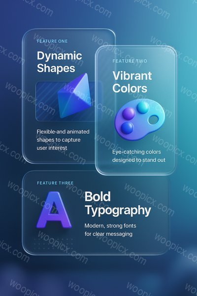 3D Web Design with Vibrant Features and Dynamic Typography