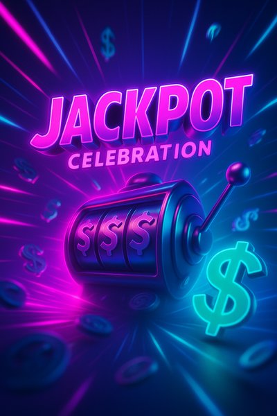 Dynamic Jackpot Celebration with Neon Glow Effects