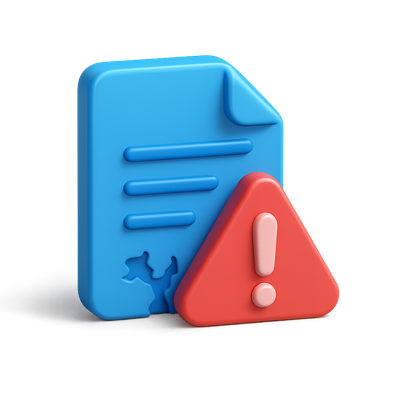 3D Data Breach Alert Icon with Isometric Design