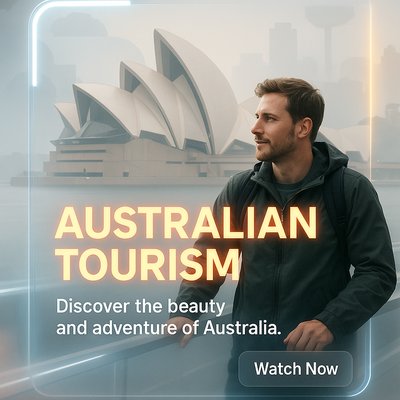 Promotional Image for Australian Tourism Featuring Iconic Landmark