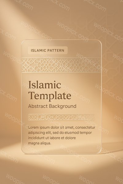 3D Islamic Pattern Template with Glass Effect