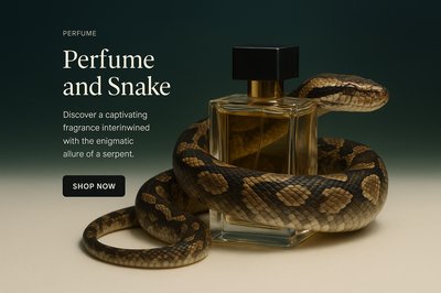 Captivating Perfume with Snake Illustration