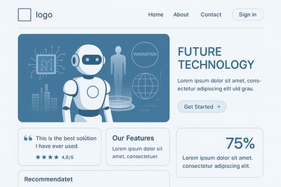 Minimalist Bento Landing Page Design for Future Technology
