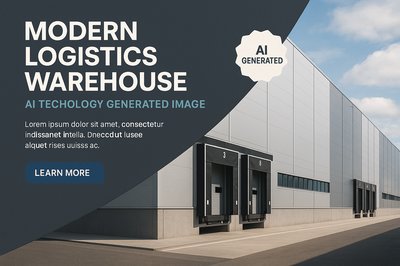 Modern Logistics Warehouse with AI Design Elements