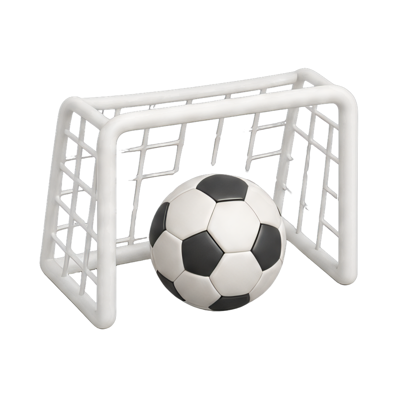 soccer ball in goal net