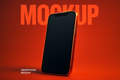 Bold Smartphone Mockup in Modern Minimalistic Style