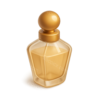 Elegant 3D Perfume Bottle Icon with Isometric Design