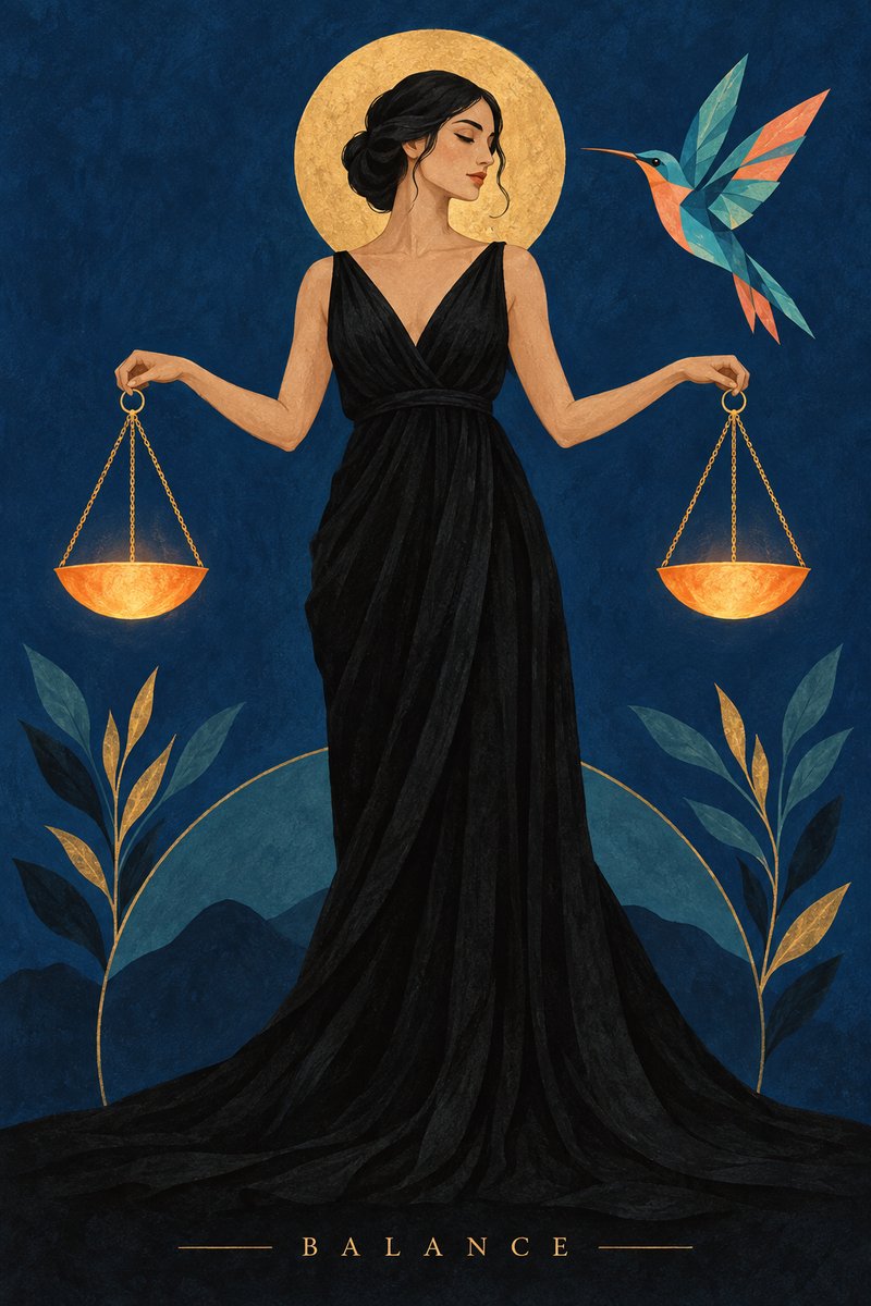 Elegant balance illustration poster