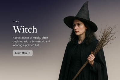 Stylish Witch Illustration for Web Design