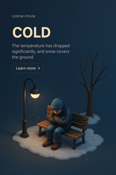 Chilly 3D Scene Depicting Cold Atmosphere