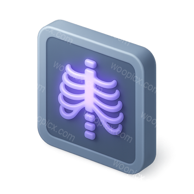 Stylized 3D X-Ray Icon with Ribcage Design
