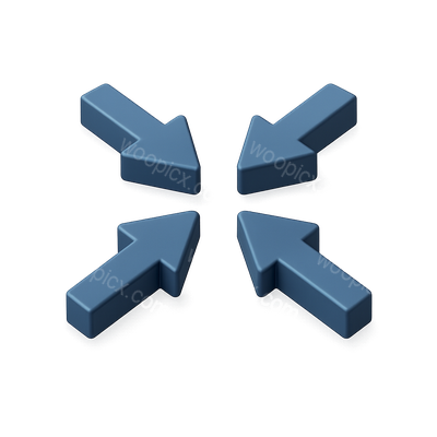3D Inward Pointing Arrows with Isometric Design