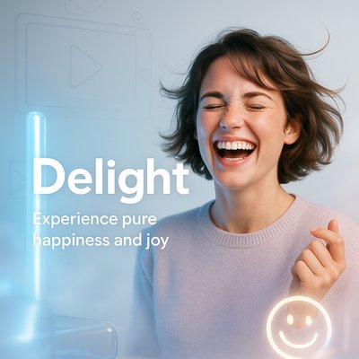 Joyful Portrait of a Woman with Positive Emotions