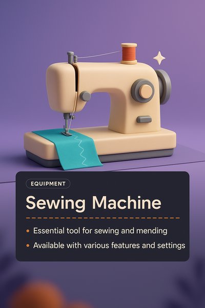 Stylish 3D Illustration of a Sewing Machine for Web Design