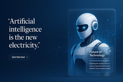 Futuristic AI Web Design with 3D Elements